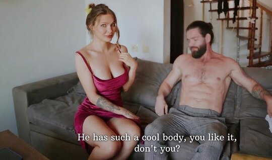 Грудастая русская баба решила жениху с соседом изменить